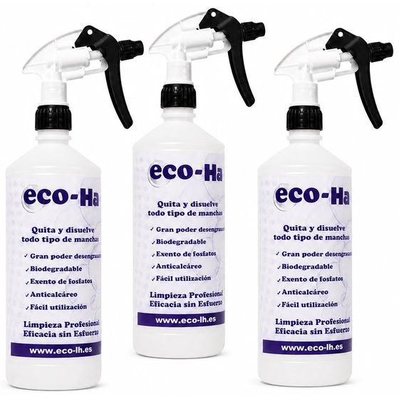 Tres botellas vaporizadoras eco-Ha de 1 litro